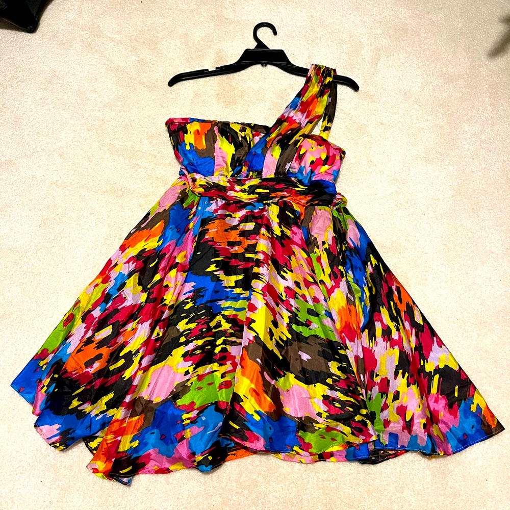Multicolor One Shoulder Karlie Dress